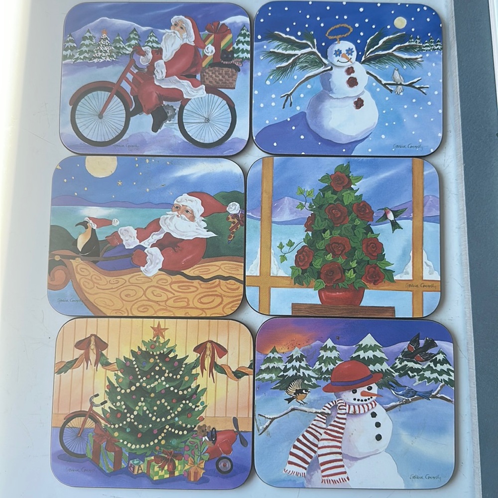 Jason coasters set of 6 Christmas whimsy